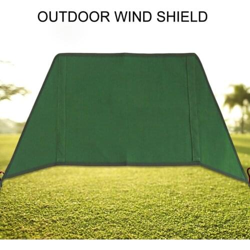Wind Shield Windproof Screen Fireproof Curtain Screen Windbreak For Camping Backpacking Cooking Picnic BBQ Army Green