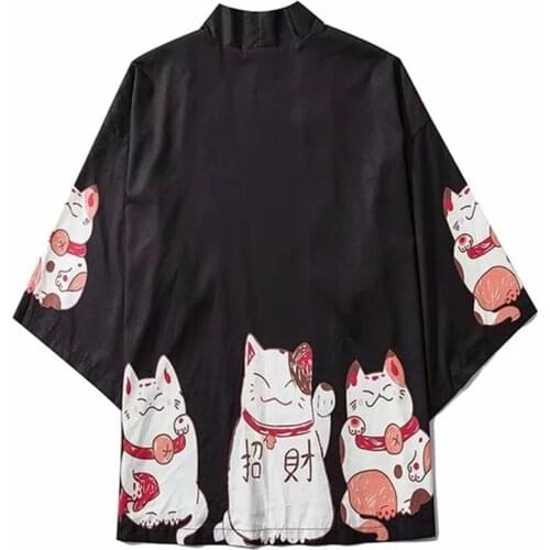 Japanese Kimono Cardigan Cosplay Men Women Summer Beach Sunscreen Loose Yukata Traditional Japan Street Asian Kawaii Clothing