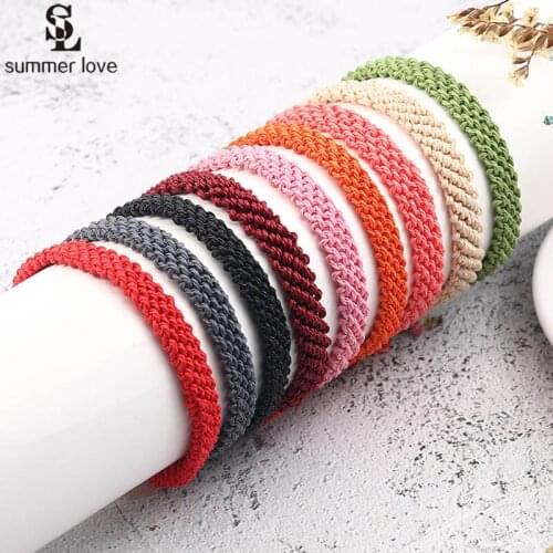 Bohemian Colorful Cotton Rope Bracelet for Women Girls Chic Adjustable Weave Braided String Friendship Bracelet Female Jewelry