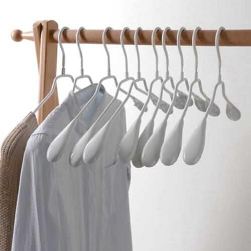 10 pcs/lot PVC Coating Plastic Coat Hanger with Metal Hook White Black Anti-skid Plastic Clothes Hangers Household Store Use