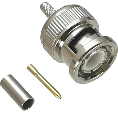 10Pcs Connector BNC Male plug Crimp For RG316 RG174 LMR100 Cable 50ohm RF Adapter Coaxial High Quanlity