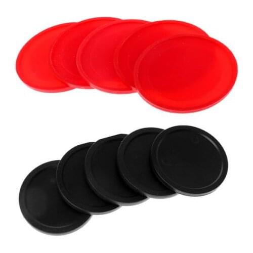 10 Pieces Air Hockey Pucks For Full Size Air Hockey Tables Red Black 60mm 50mm