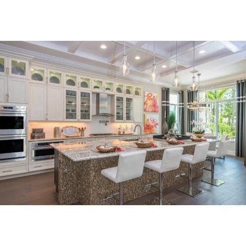 2017 discount solid wood kitchen cabinets customized made traditional wood cabinets white color with island cabinet S1606170