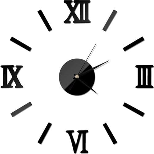 2019 Hot Sale 3D DIY Clock Watch Wall Clocks Horloge Acrylic Mirror Stickers Home Decoration Living Room Quartz Needle Clock