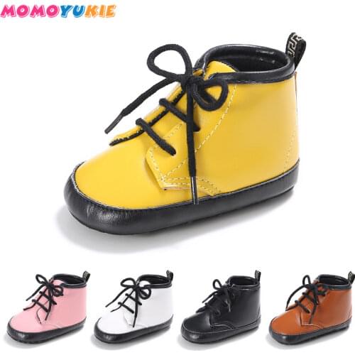 New solid PU Leather Baby Moccasins Shoes lace up Baby Shoes soft sole Newborn oxford first walkers Infant baby boot girl boy