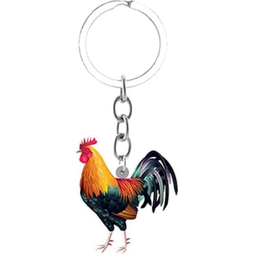 TAFREE Rooster Hen Multi-shape Pattern Cute And Interesting Keychain Epoxy Resin Keychain Jewelry Keychain