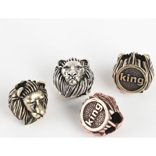 Paracord Beads for Jewelry Making Supplies Vintage Lion Accessories for Bracelet Make Diy Copper Wholesale Lots Bulk