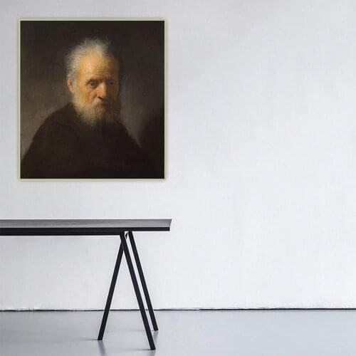 Citon《Portrait of an older man》Rembrandt Canvas Oil Painting Famous Artwork Poster Picture Wall Background Decor Home Decoration