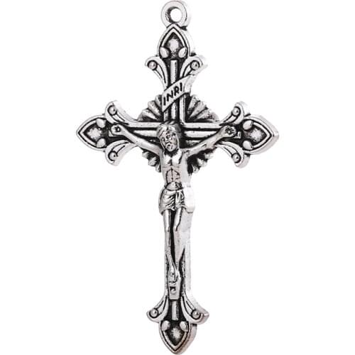 Exorcism Cross Wholesale Pendants For Necklaces Diy Jewelry Making Accessories Zinc Alloy Material Jesus Catholic Supplies