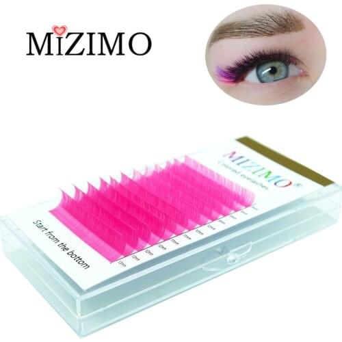 MIZIMO 8-15mm Color grafting eyelash Rose Artificial Mink Hair False Eyelash Extension Beauty Tool