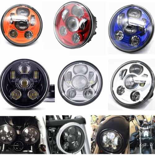 5-3/4" Round Headlamp for Harley Dyna Sportster 1200 883 Parts Turn Signal Light moto 5.75 Inch Projector LED Moto Headlight