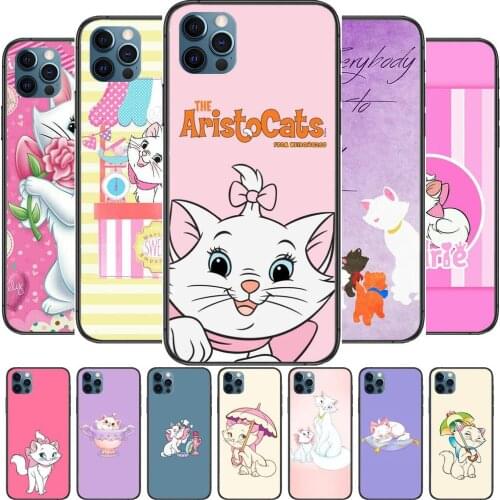 Cute Disney Cat Anime Phone Cases cover For iphone 11 Pro Max case 12 8 7 6 S XR PLUS X XS SE 2020 mini mobile cell shell funda