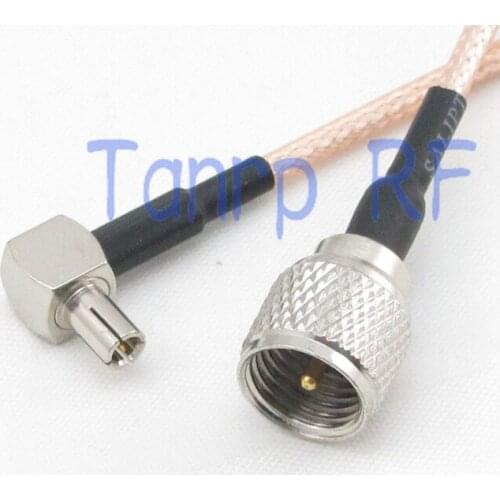 6in mini UHF male plug to TS9 male right angle RF adapter connector 15CM Pigtail coaxial jumper cable RG316 extension cord