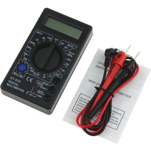 DT-832 Digital Multimeter 1999 Auto Range Counts AC/DC Amp Volt Ohm Tester Voltmeter Ammeter ohmmeter Capacitance Multi Meter