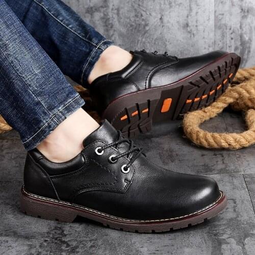 Full Grain Leather Men Shoes Business Formal Shoes Genuine Leather Casual Shoes Big Size Men Shoe