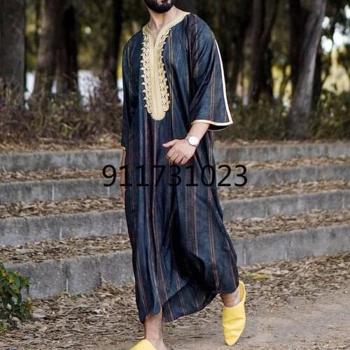 Men Muslim Sets Abaya Ramadan Robe Applique Jubba Thobe Kaftan Long Saudi Middle East Dress Caftan Dubai Abaya Islamic Clothing
