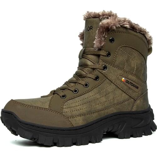 Winter Waterproof Men Boots Plush Super Warm Snow Boots for Men Sneakers Big Size 48 Men Ankle Boots Outdoor Mens Sneakers