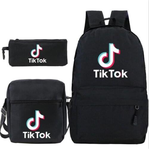 Hot Tik Tok 3pcs bag set boys school bags kids school backpack for boy bookbag student schoolbag kids pen pencil bag