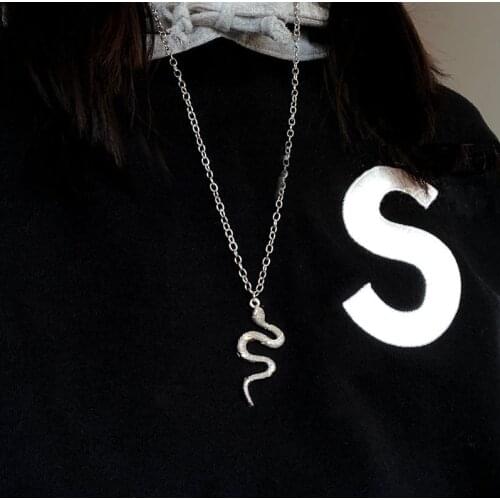 Necklace Women Snake Necklaces Woman Chain Simple Pendant Girls Jewelry High Quality Silver Color Trendy Kpop Zinc Alloy Collier