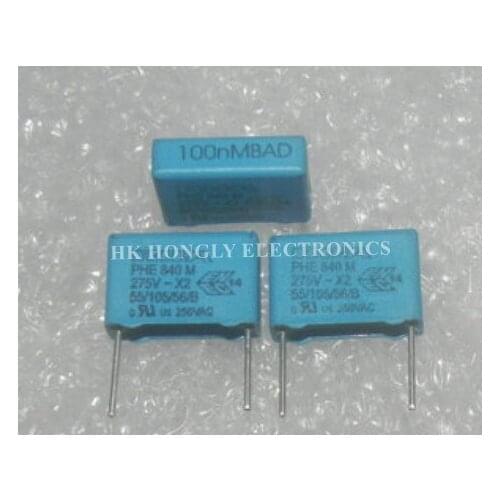 30PCS PHE840M 275V X2 0.1UF 100NF 0.22UF 220NF 104 224 P=15MM Film Capacitor