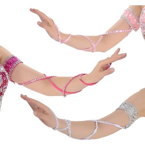 Oriental Dance Costume Accessories Arm Sleeve Stretch Cross Strap Adjustable Sequins Belly Dance Armband 1 Piece