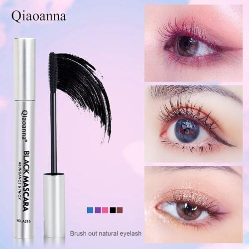 Qiaoanna 5 Colors Mascara Waterproof Eyelashes Comestic Curling Lengthening Thick Quick Dry Extension Eye Lashes Eye MakeupTSLM2