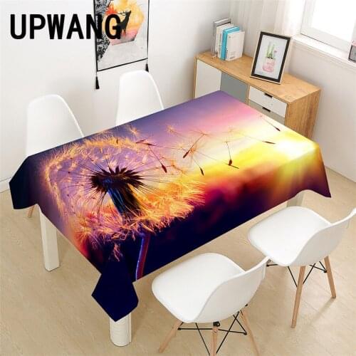 Dandelion Plant Tablecloth 3D Printed Table Cover Rectangular Tablecloth Wedding Birthday Party Kitchen Home Decor
