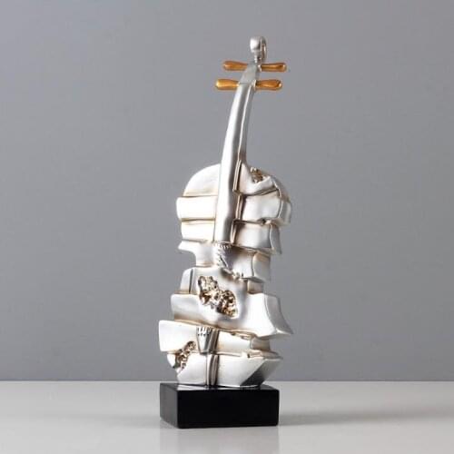 Modern resin musical instrument violin ornament figurine Home Decor Gifts Crafts,Bar artwork display,figurine pop