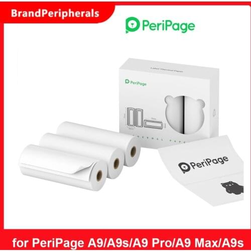 PeriPage 3 Rolls Label Thermal Paper Sticker Self-Adhesive Label Paper for PeriPage A9/A9s/A9 Pro/A9 Max/A9s Max mini BT thermal