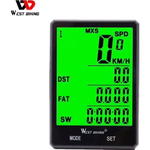 WEST BIKING 4 Type Bike Computer 2.8" Speedometer Odometer Rainproof Cycling Measurable Temperature Stopwatch Bicycle Computers