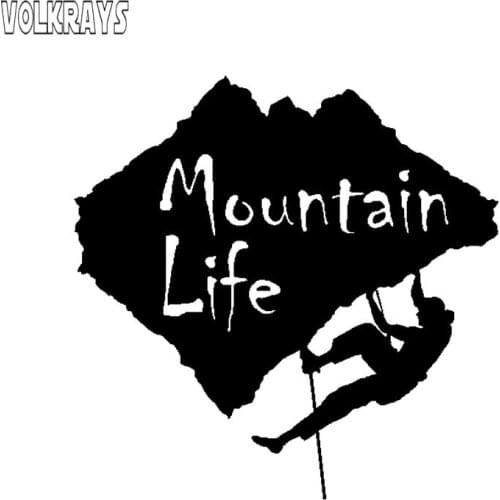 Volkrays Creative Car Sticker Enjoy A Good Mountain Life Climbing Exquisite Accessories Reflective Vinyl Decal,14cm*13cm