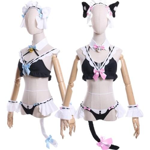 Anime Game Nekopara Cats Paradise Chocolat Vanilla Sexy Swimsuit Party Dress Cosplay Costume Women Halloween Free Shipping 2021
