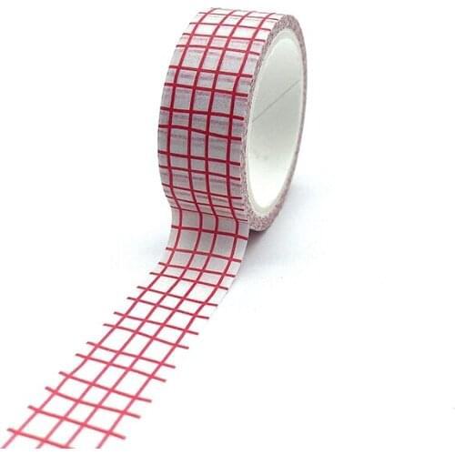 10pcs/lot 15MM*5M Red Stripes Cross White Washi Tape Japanese Paper DIY Planner Masking Tape Decorative Stationery washi tape