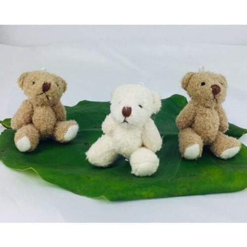 100PCS/LOT Mini Teddy Bear Stuffed Plush Toys 6.5cm Small Bear Stuffed Toys pelucia Pendant Kids Birthday Gift Decor DMR078