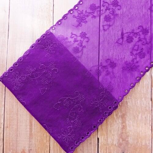 16Yards 16cm Wide Floral Embroidery Lace Trim Bridal Gown Sewing Mesh Fabric Home Textile Curtains Clothing Accessories DIY