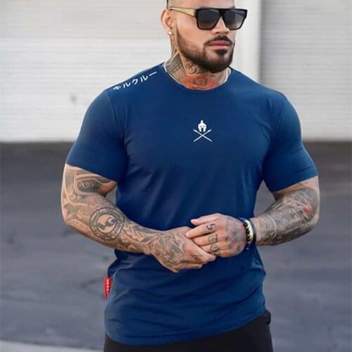 2020 new mens T-shirt jogger sports tight T-shirt mens gym fitness bodybuilding exercise 5 colors tops Crossfits clothing