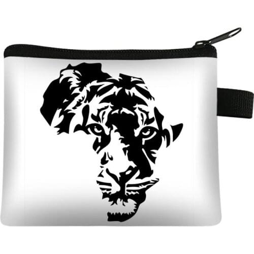 2021 Africa Map Printing Coin Purse Women Mini Wallet Canvas Girls Keychain Money Bag Ladies Lipstick Holder Bags