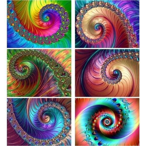 DIY 5D Diamond Painting Full Round Square Resin Mosaic Diamond Embroidery Cross Stitch Kits Wall Art Geometric Spiral Pattern