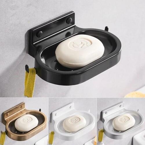 Antique White Black Bathroom Soap Dish Wall Mounted Soap Holder Soap Sponge Dish Soap Rack Bathroom Accessories