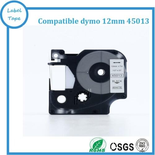 Free shipping 5pcs 12mm black on white DYMO 45013 labels Compatible DYMO D1 label tapes