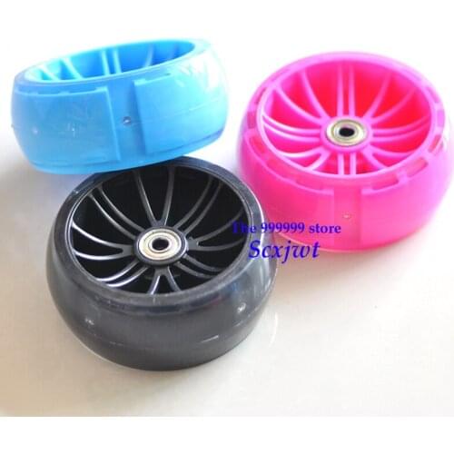 Childrens scooter wheel accessories front wheel screw universal child cart wheel widened Hummer flash wheel 12cm