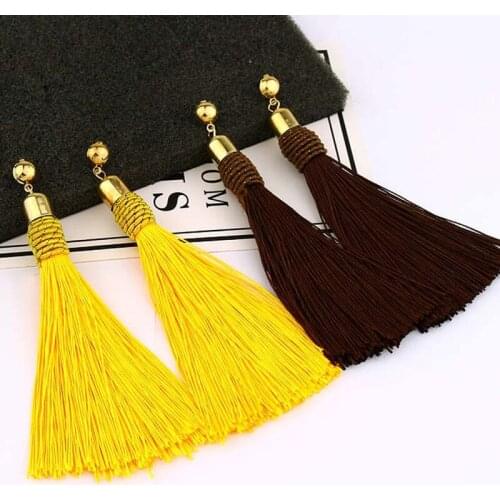 Long Tassel Earrings For Women Boho Vintage Drop Earrings 9 Colors Hanging Dangle Earrings Cute Fashion Jewelry