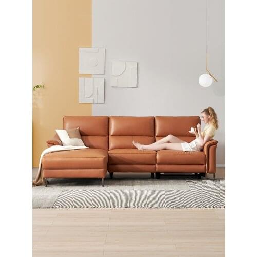 Home design simple electric function leather sofa living room modern luxury sofa furniture combination 6023