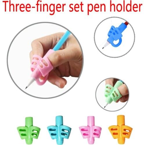 Two-Finger Pen Holder Silicone Baby Learning Writing Tool Correction Device Pencil Set Stationery 3 Piece Set Gift 2 Piece Fish