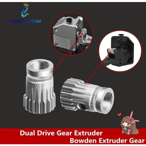 BMG Dual Drive Gear Extruder Drive Gear Cloned Btech Upgrade Gear For Prusa i3 BMG Mini Bowden Extruder 3D Printer Parts Gear
