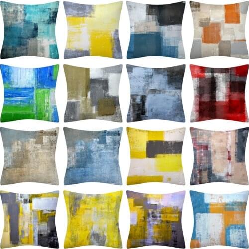 Geometric Abstract Cushion Cover Modern Throw Pillow Cover Velvet Decorative Pillow Case Home Living Room Decoration 45x45 50x50