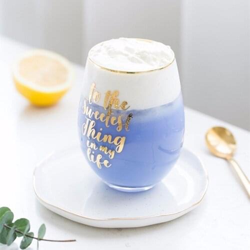 Crystal Glasses Golden Edge Letter Egg Cup Whiskey Red Wine Glass Cocktail Brandy Snifters Big Belly Bicchieri Vetro Beer Steins