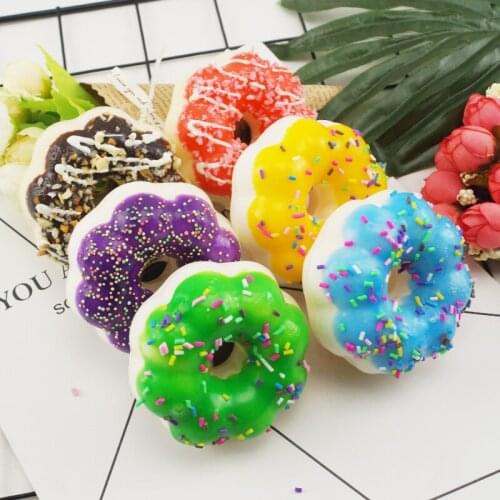 1pc PU Artificial Fake Food Simulation Donut Dessert Cake Dessert Pastry Model for Cake Store Home Kitchen Decor Display Props