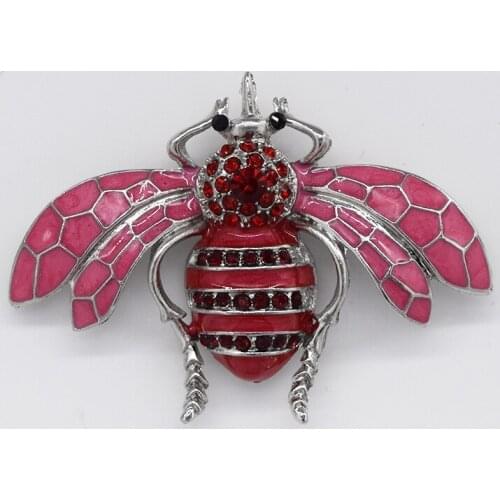 Red Rhinestone Bee Pin brooches Fashion Enamel brooch C178 C