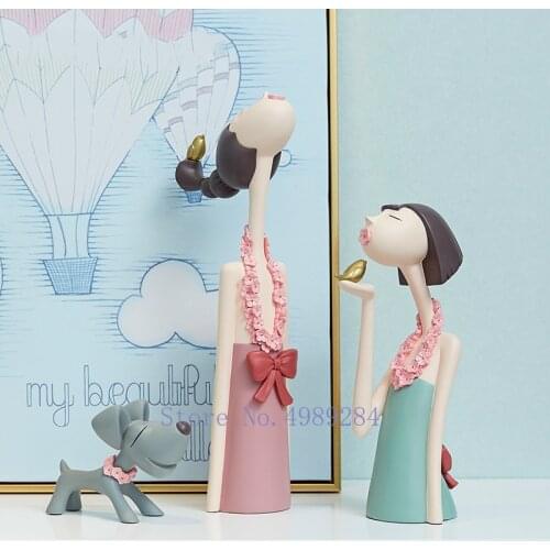 Creative Resin abstract character sculpture girl lovely Childrens room Modern home decoration home decoration accessories